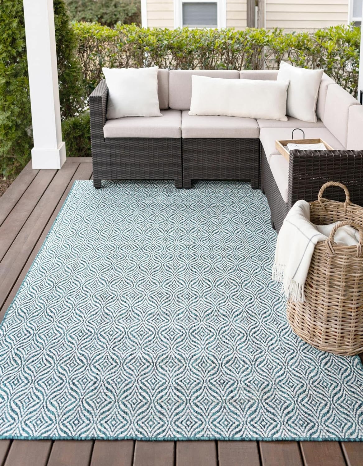 Unique Loom Outdoor Trellis Collection - Alfombra decorativa con diseño de...