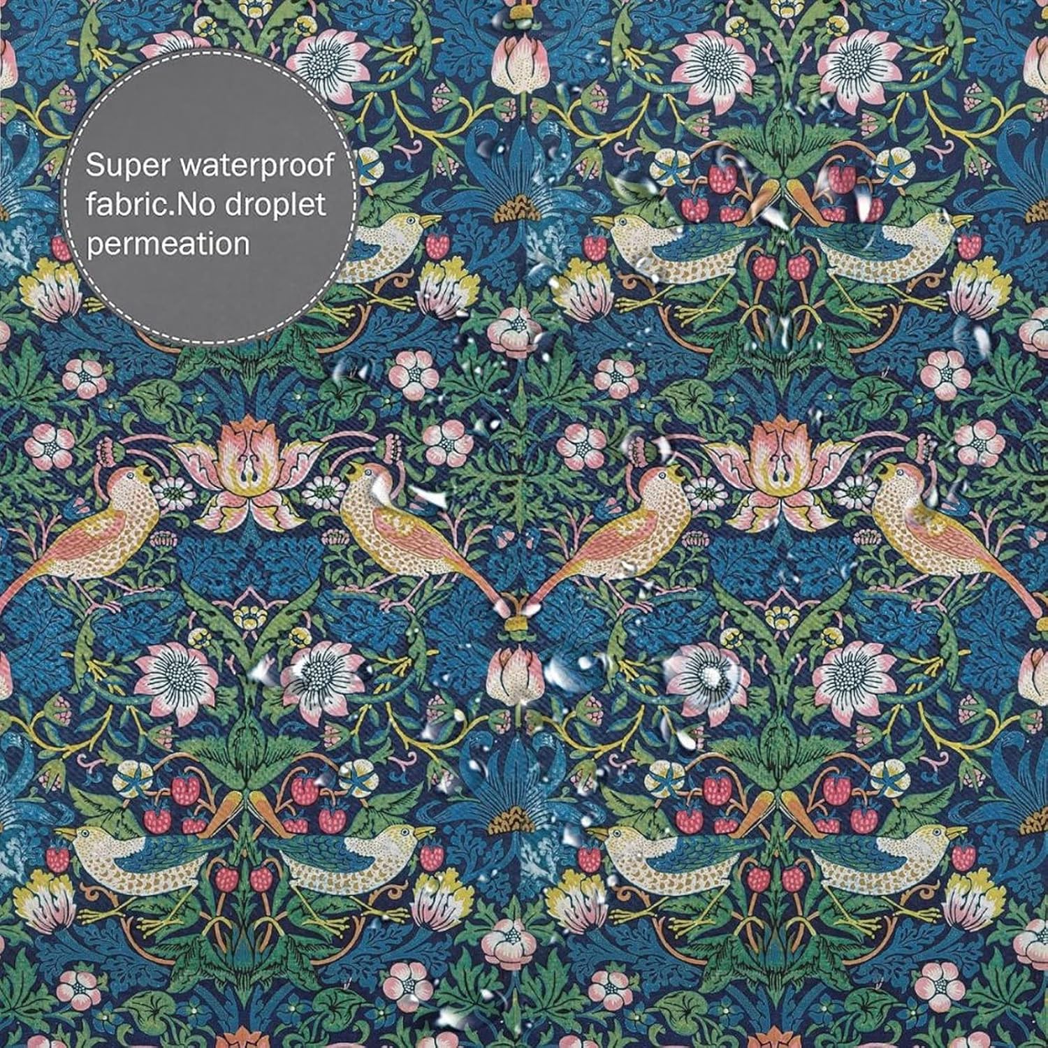 William Morris - Cortina de ducha, diseño de flores vintage en acuarela, juego...