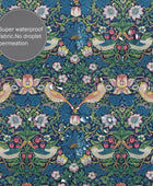 William Morris - Cortina de ducha, diseño de flores vintage en acuarela, juego...