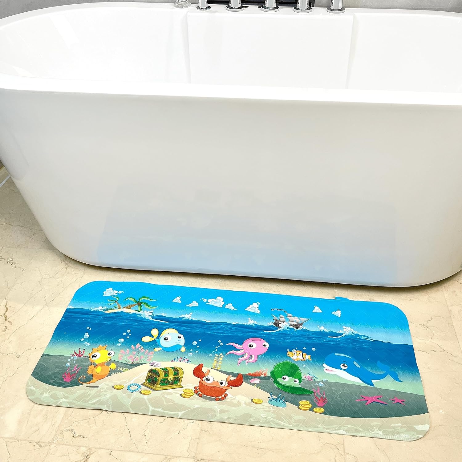 BOPPIE Tapete de baño antideslizante para bañera para niños, tapete de baño...