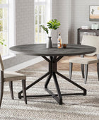 Round Dining Table for 4-6 People, 47-Inch Circle Kitchen Table Dining Room