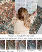 Moynesa Alfombra ultrafina lavable vintage de 3 x 5 pies, estilo bohemio,...