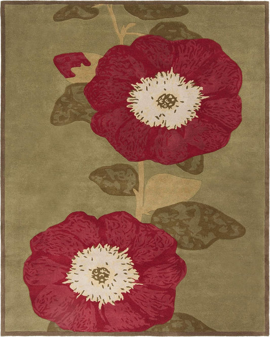MARTHA STEWART x Safavieh - Alfombra de lana de eneldo de 9 x 12 pies, hecha a...