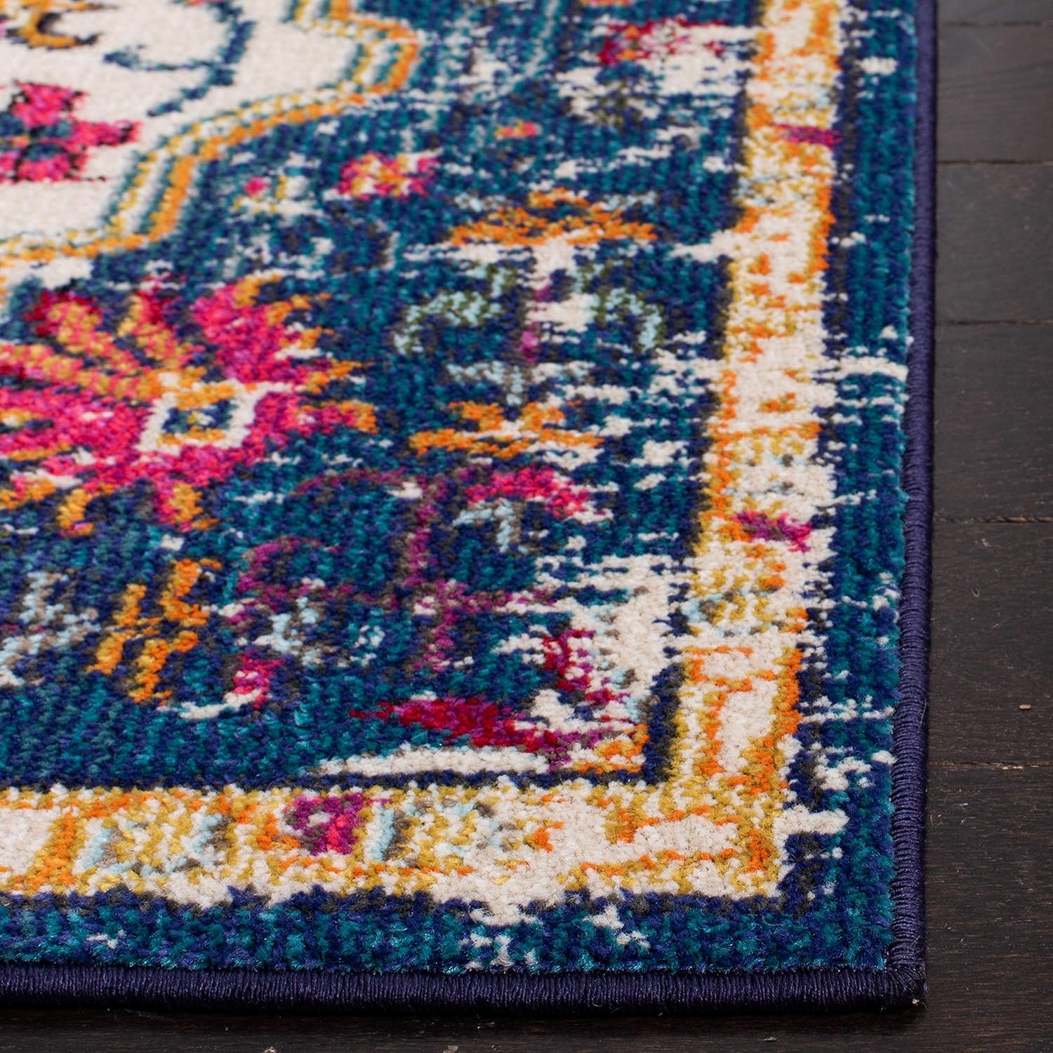 SAFAVIEH Colección Madison MAD447A Tapete bohemio con medallón antiguo y