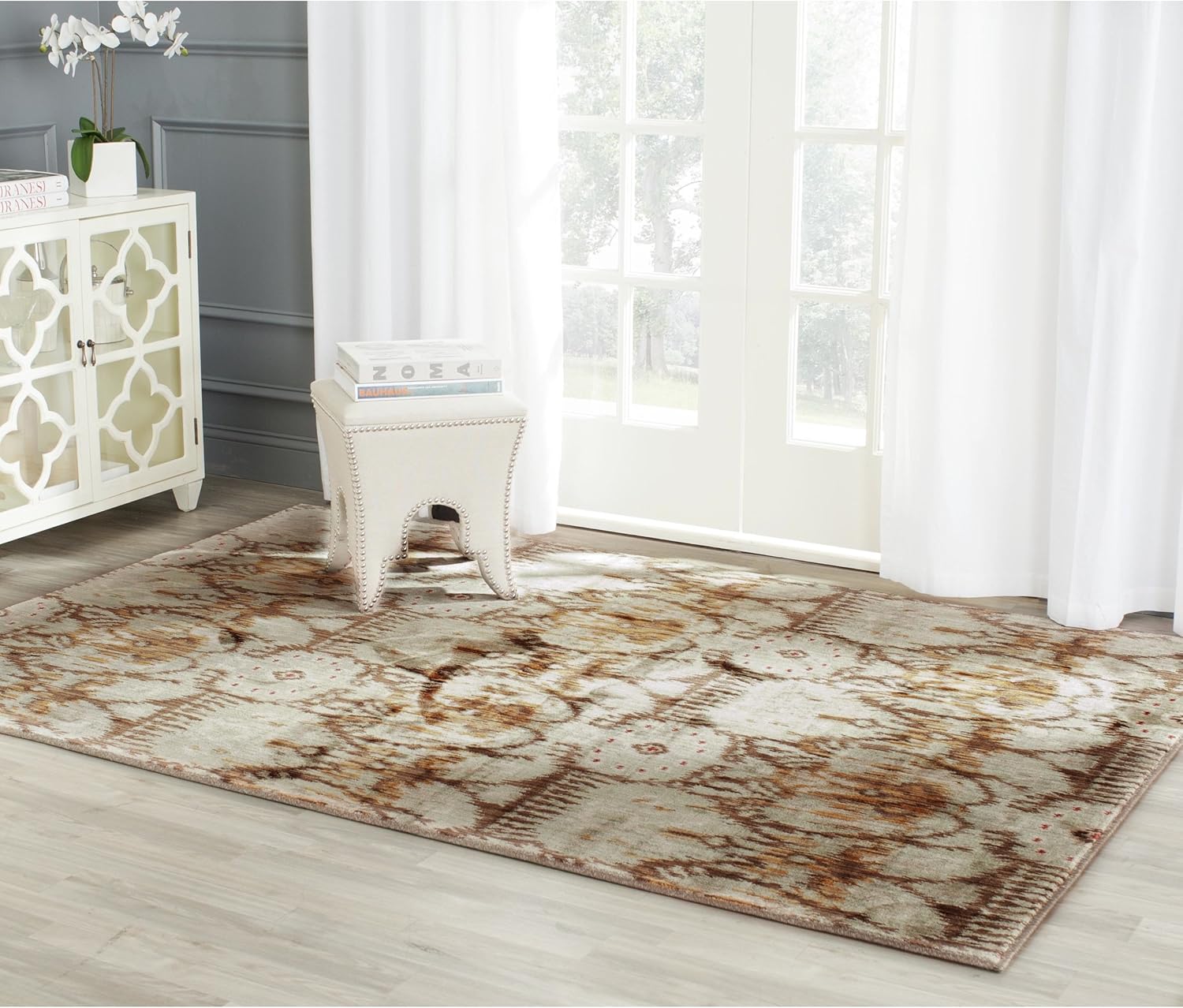 SAFAVIEH Infinity Collection INF553F - Alfombra de área de 8 x 10 pies, verde y...