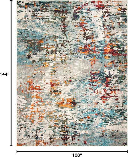SAFAVIEH Madison Collection - Alfombra de área de 9 x 12 pies, gris y azul,...