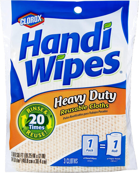 Handi Wipes Toallitas reutilizables resistentes, 3 unidades (paquete de 4) los