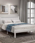P PURLOVE Base de cama de tamaño individual, cama de plataforma de madera...