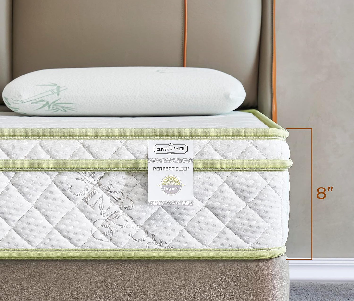 Oliver & Smith Colchón híbrido de 8 pulgadas de espuma fresca y cómoda, con