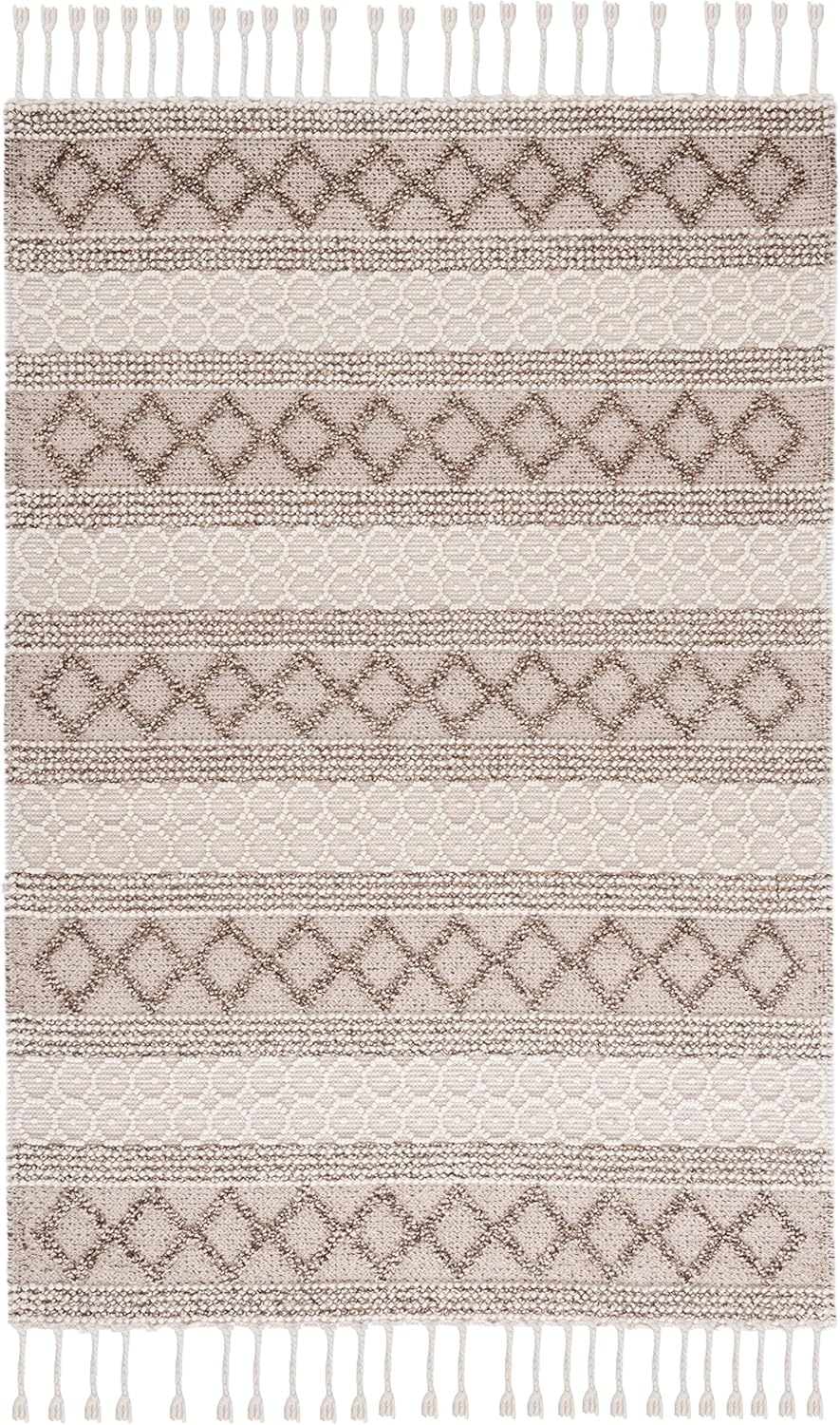 SAFAVIEH Natura Collection - Alfombra de área de 5 x 8 pies, marfil y marrón,...