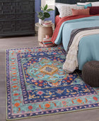 Unique Loom Revival Collection - Alfombra tradicional con borde de medallón...