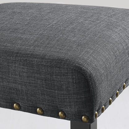 biony Fabric Sillas de comedor con Nailhead recortar, juego de 2