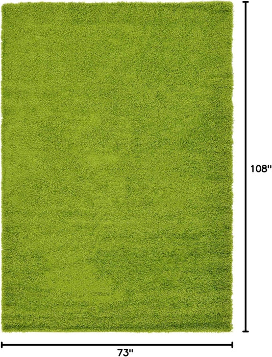 Solid Shag Collection Tapete de área, rectangular, 6 pies y 1 pulgada x 9 pies,