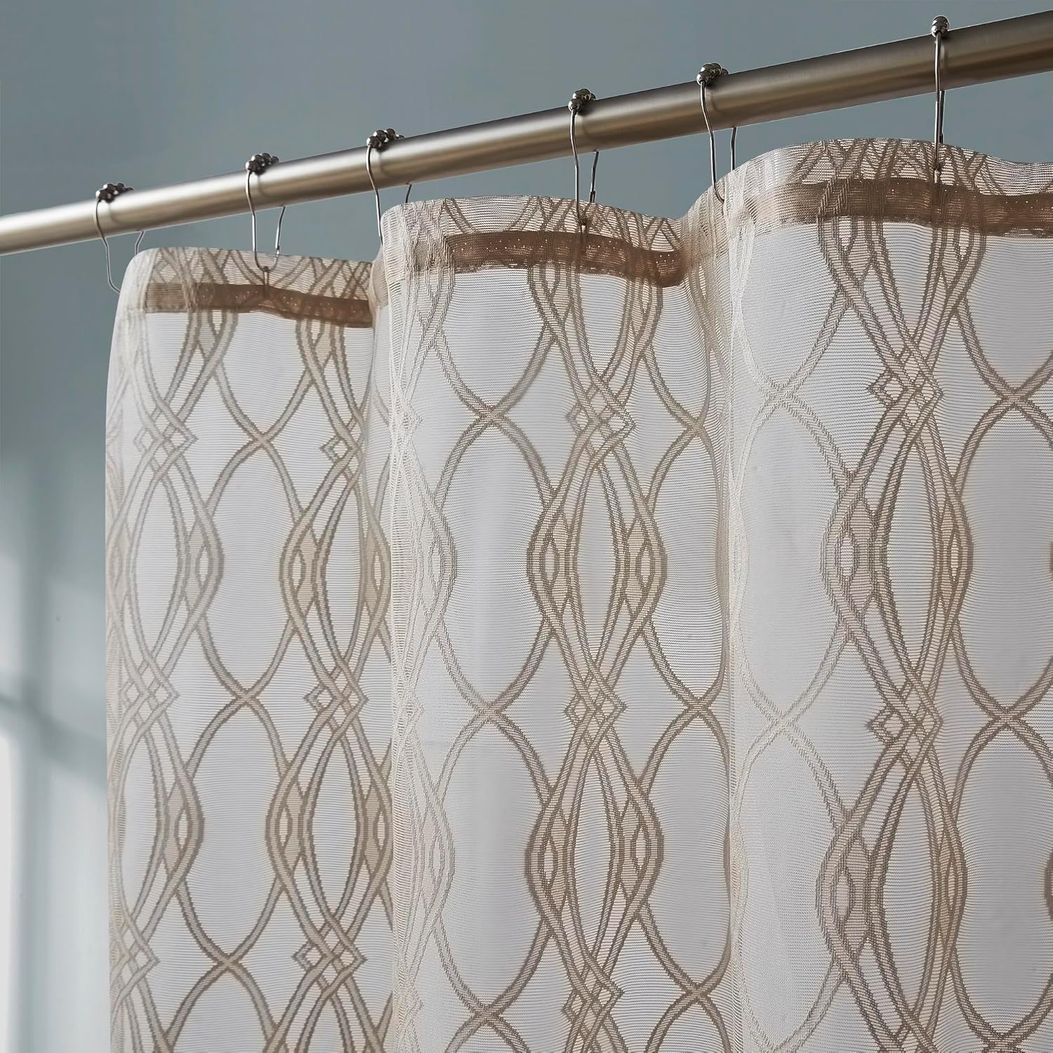 Warm Home Designs Cortina de ducha moderna de 72 pulgadas de largo. Cortina de...