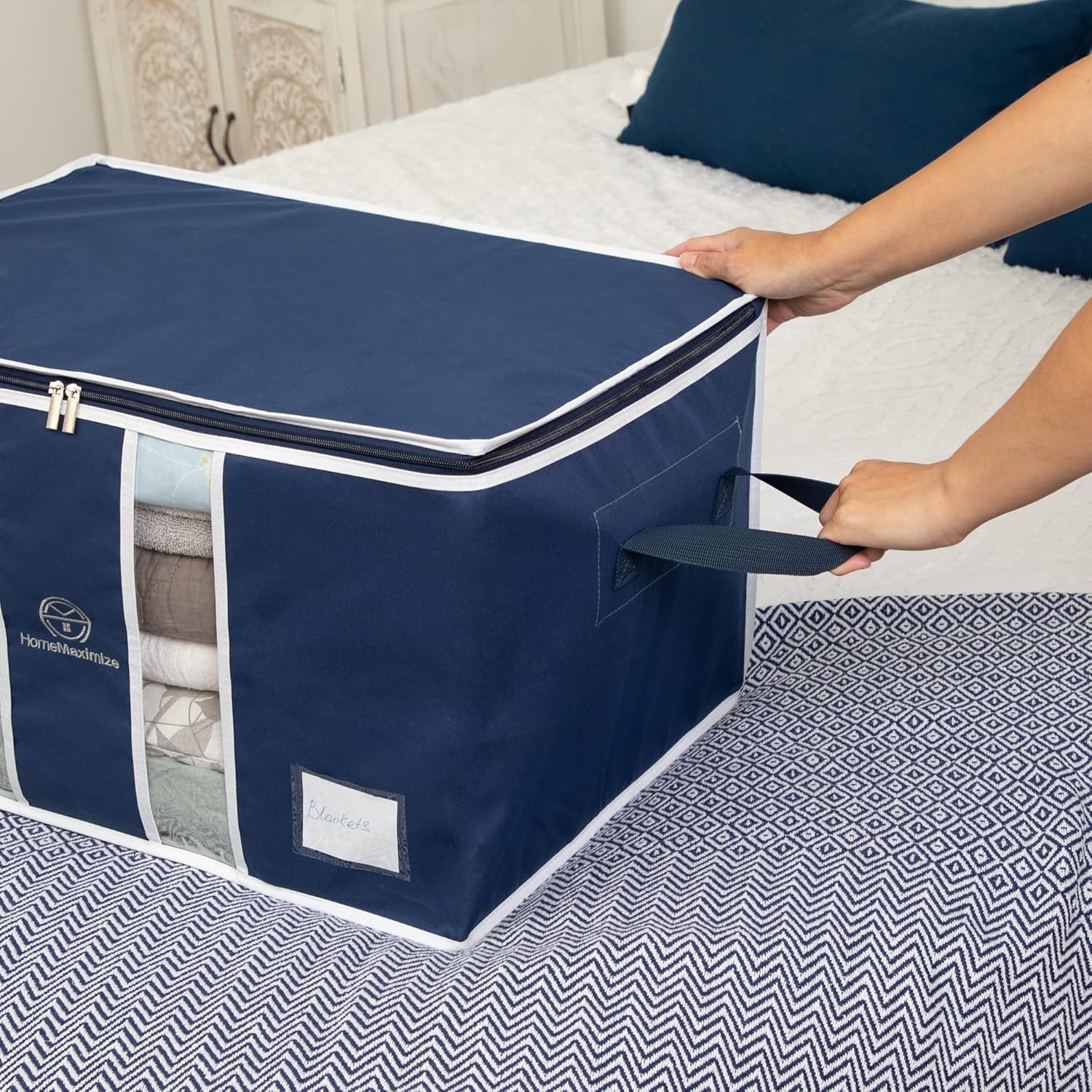 Organizador de bolsas de almacenamiento de ropa para mantas, ropa, edredones y...