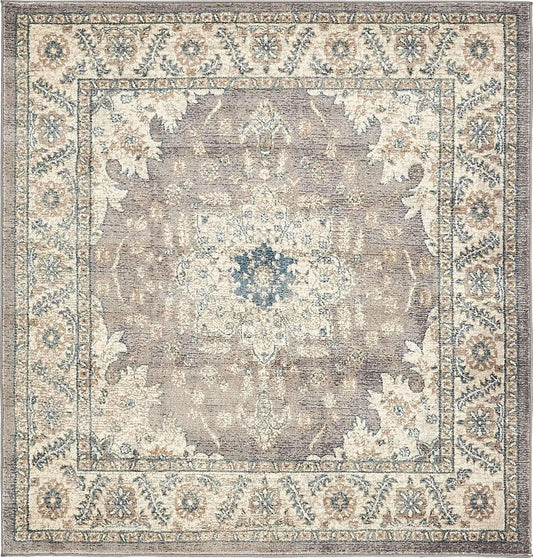 Salzburg Collection Alfombra clásica de diseño tradicional oriental con borde
