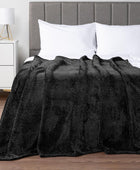 PAVILIA Manta negra para sofá cama, manta de forro polar suave para sofá y...