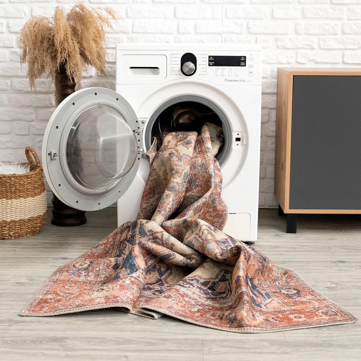 Bloom Rugs - Tapete tradicional para el pasillo, lavable y antideslizante, para...