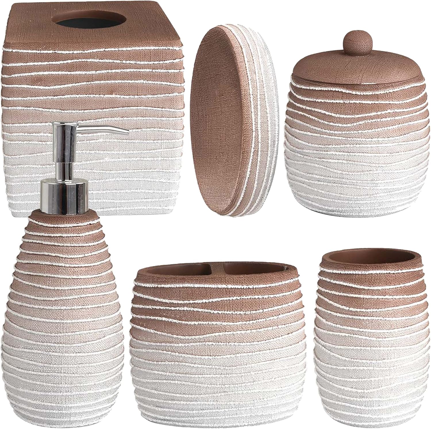 Decozen Accesorios de baño  Juego de 6 piezas para decoración de tocador de...