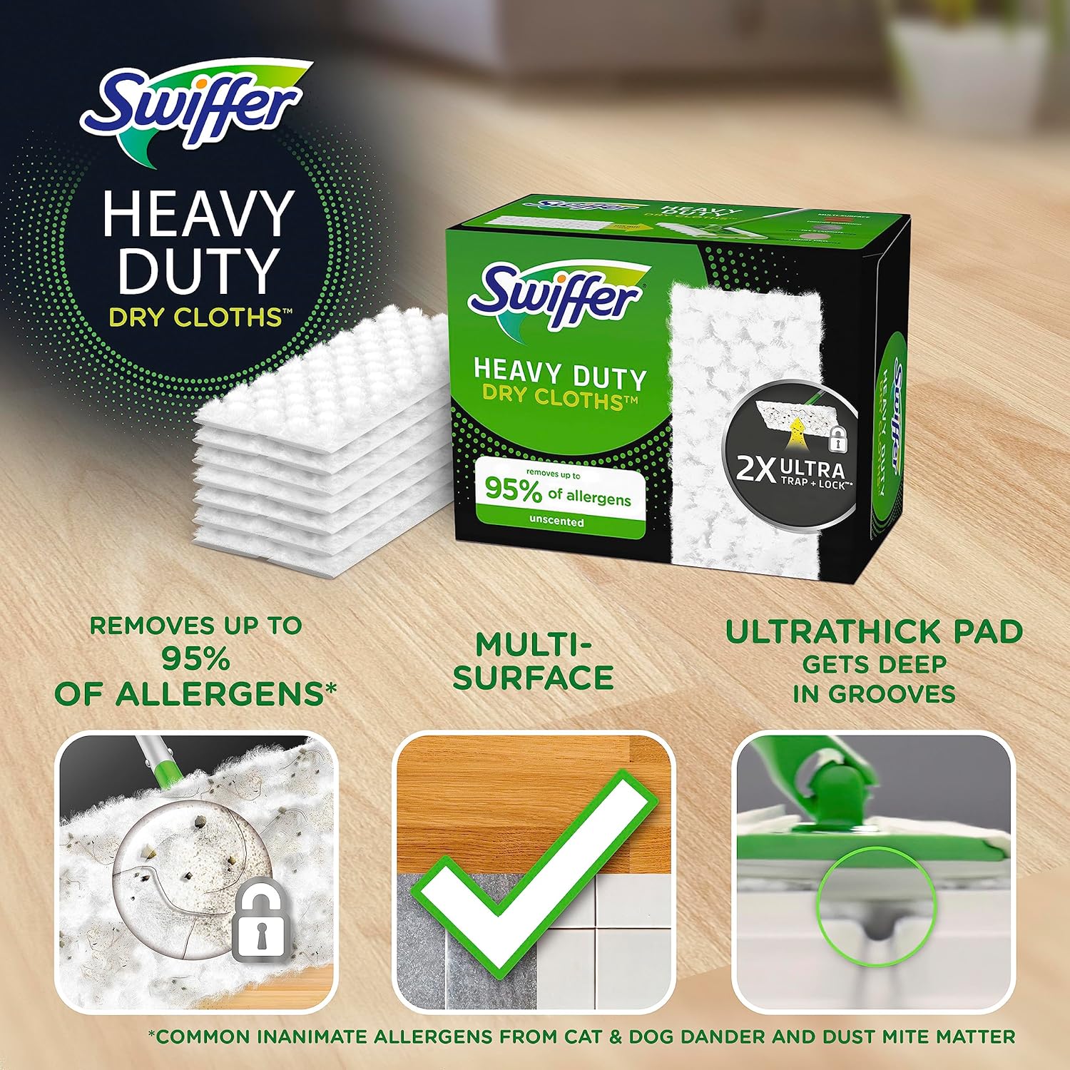 Swiffer Sweeper - Recambios de tela seca resistente para barrido y limpieza de...