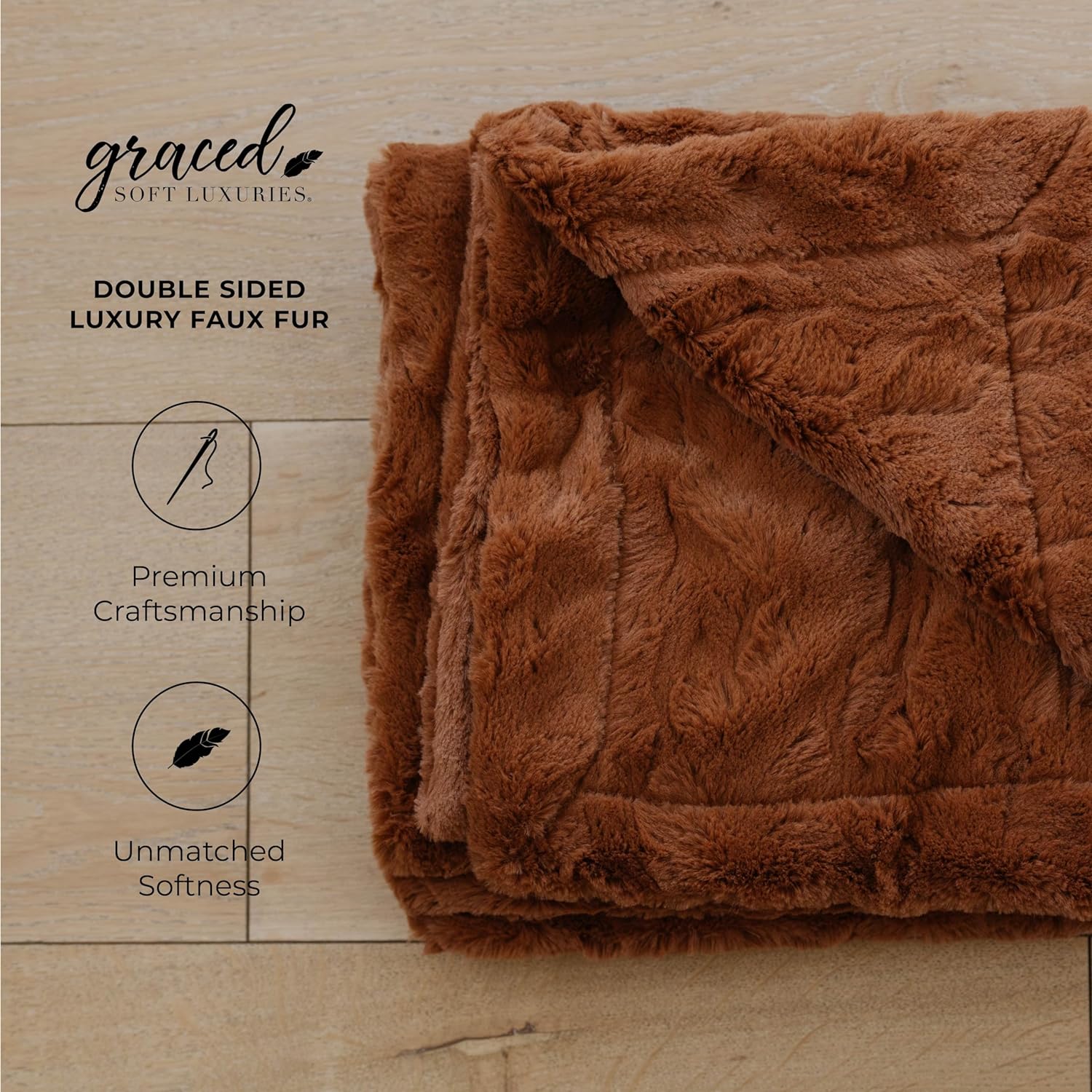 Graced Soft Luxuries - Manta de piel sintética para el hogar, 60 x 80 pulgadas,...