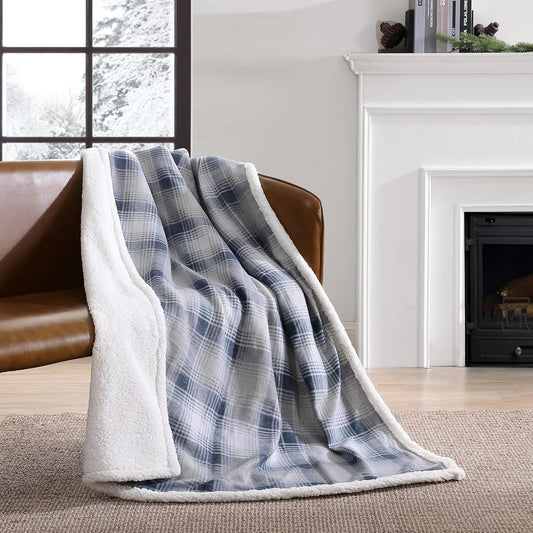 Eddie Bauer - Manta de manta, sherpa reversible súper suave y ropa de cama de...