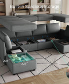 LINSY HOME Sofá modular seccional, sofá de gran tamaño en forma de U con...