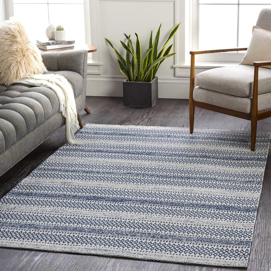 Livabliss Tumnus - Alfombra tribal bohemia, 2 x 2 pies 9 pulgadas, azul oscuro