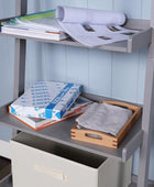 Estante de libros con escalera inclinada de 5 niveles, estante de...