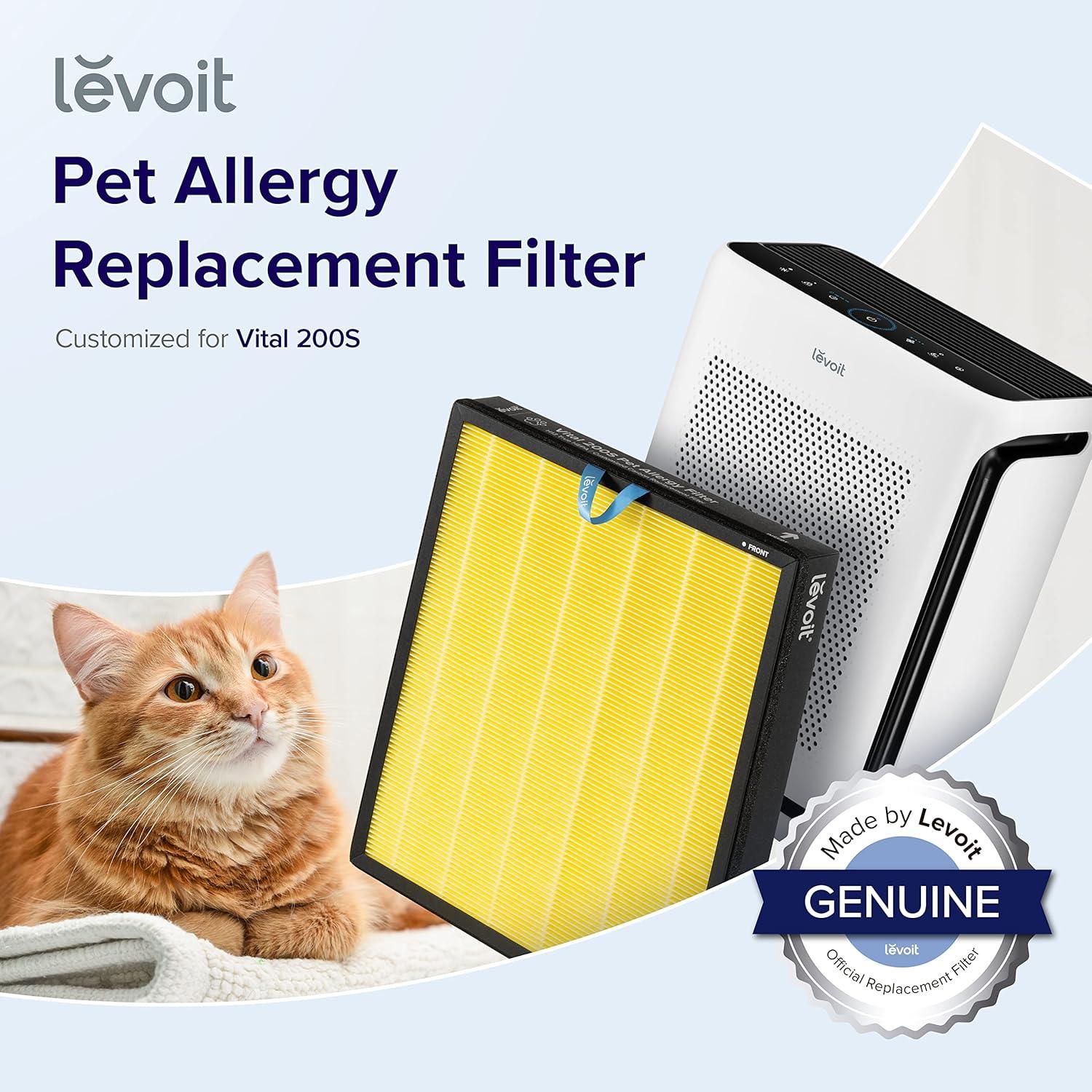 LEVOIT Vital 200S Purificador de aire de repuesto para alergias a mascotas, 3