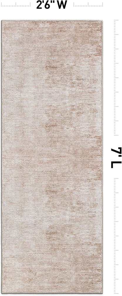 Rugshop Alfombra de pasillo contemporánea a rayas envejecidas resistente a las
