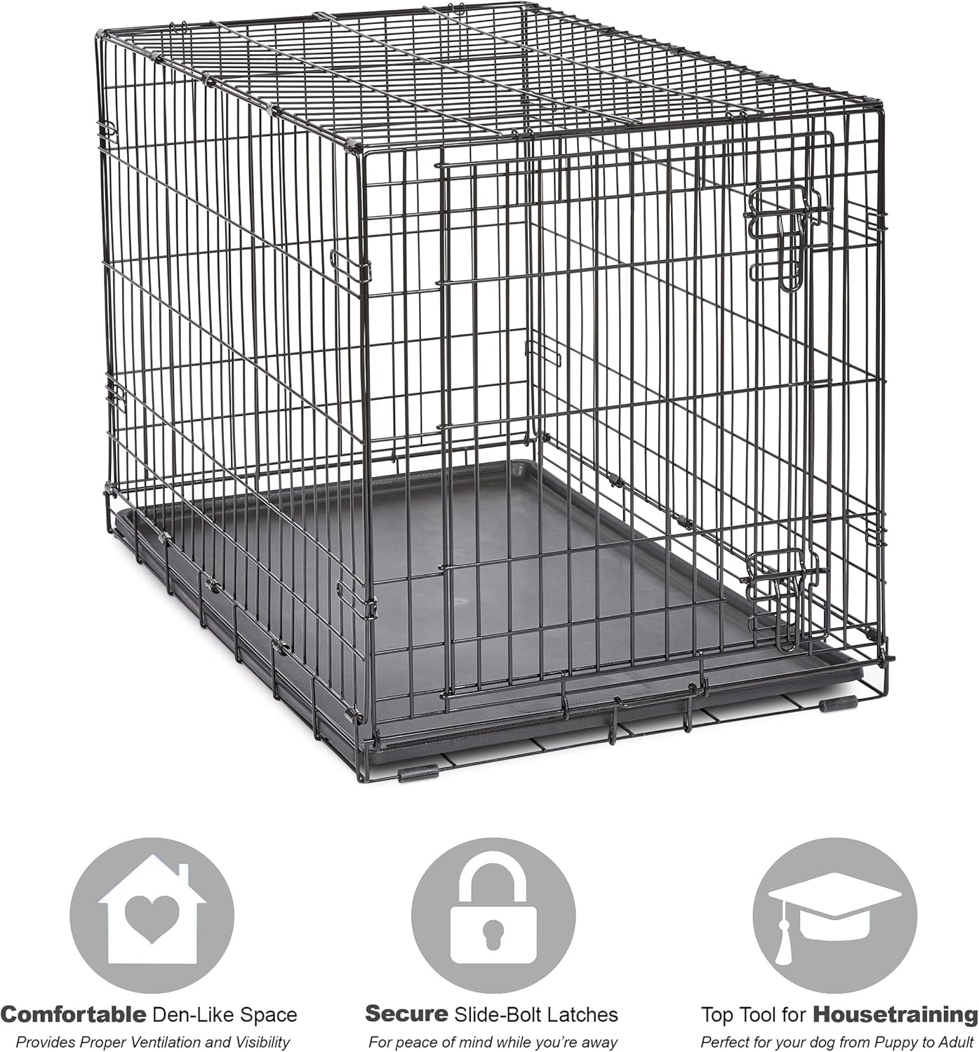 Jaula de metal para perros, con puerta simple o doble, plegable de New World,...