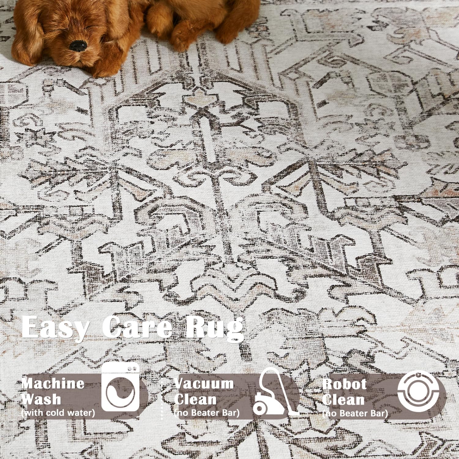 jinchan Alfombra de pasillo lavable de 2' x 8', bohemia y rural, antideslizante