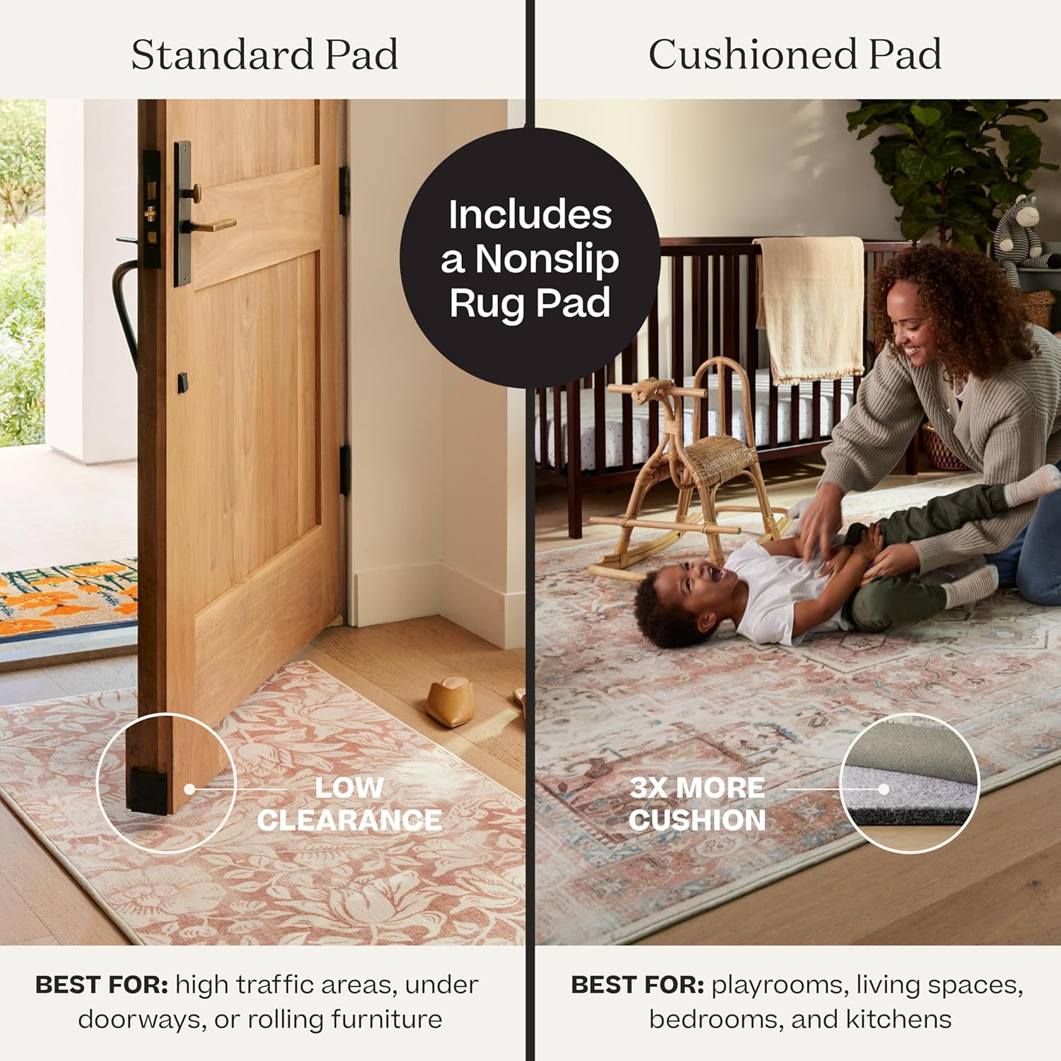 RUGGABLE Absida Sage - Alfombra lavable a máquina, apta para mascotas y niños,...