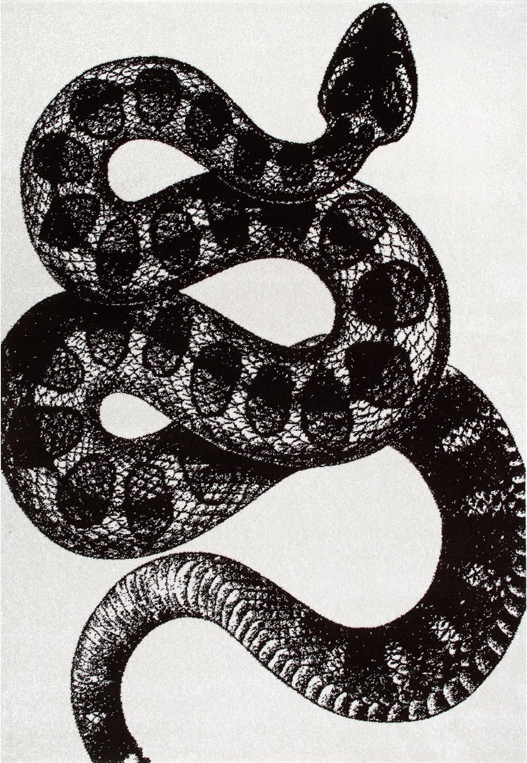 nuLOOM Thomas Paul Serpent - Alfombra de área de 4 x 6 pies, color negro y...