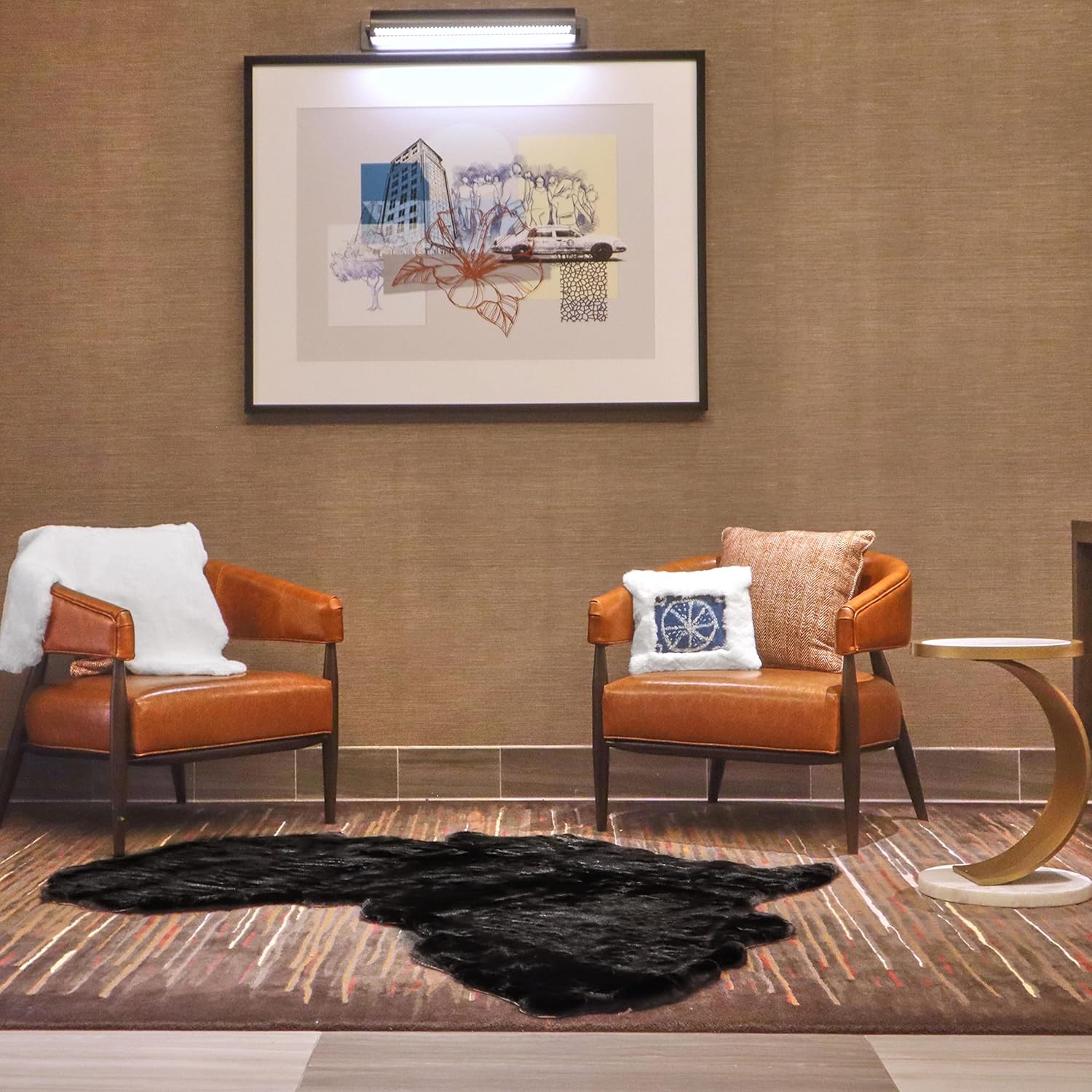 Decoración africana para el hogar, alfombra de piel sintética de conejo, regalo