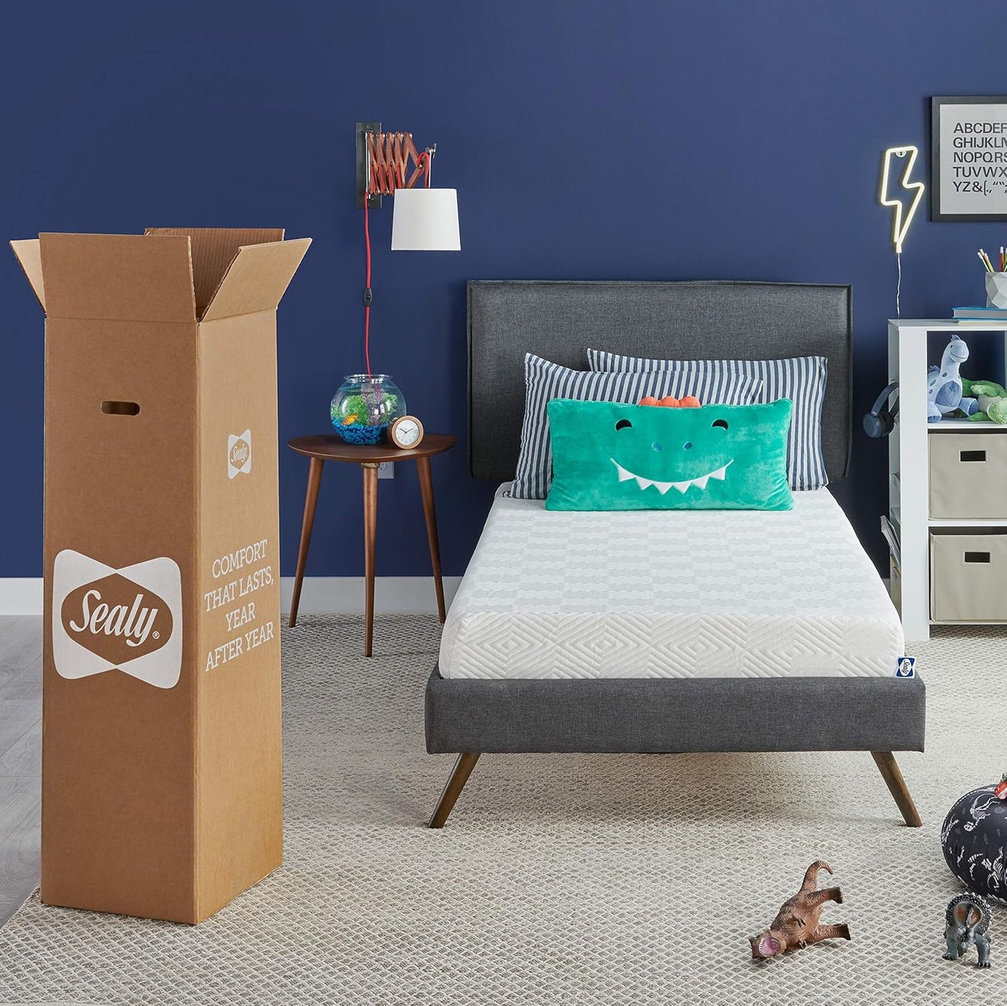 Cama de espuma en una caja, firme