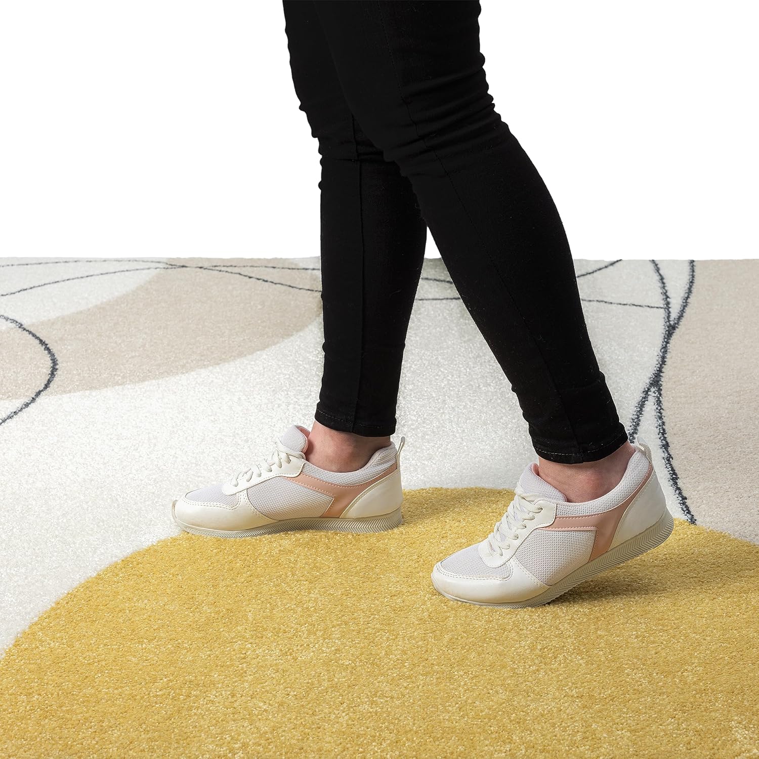 Abani Deco Collection - Alfombra de área, diseño artístico moderno cremagris, 4...