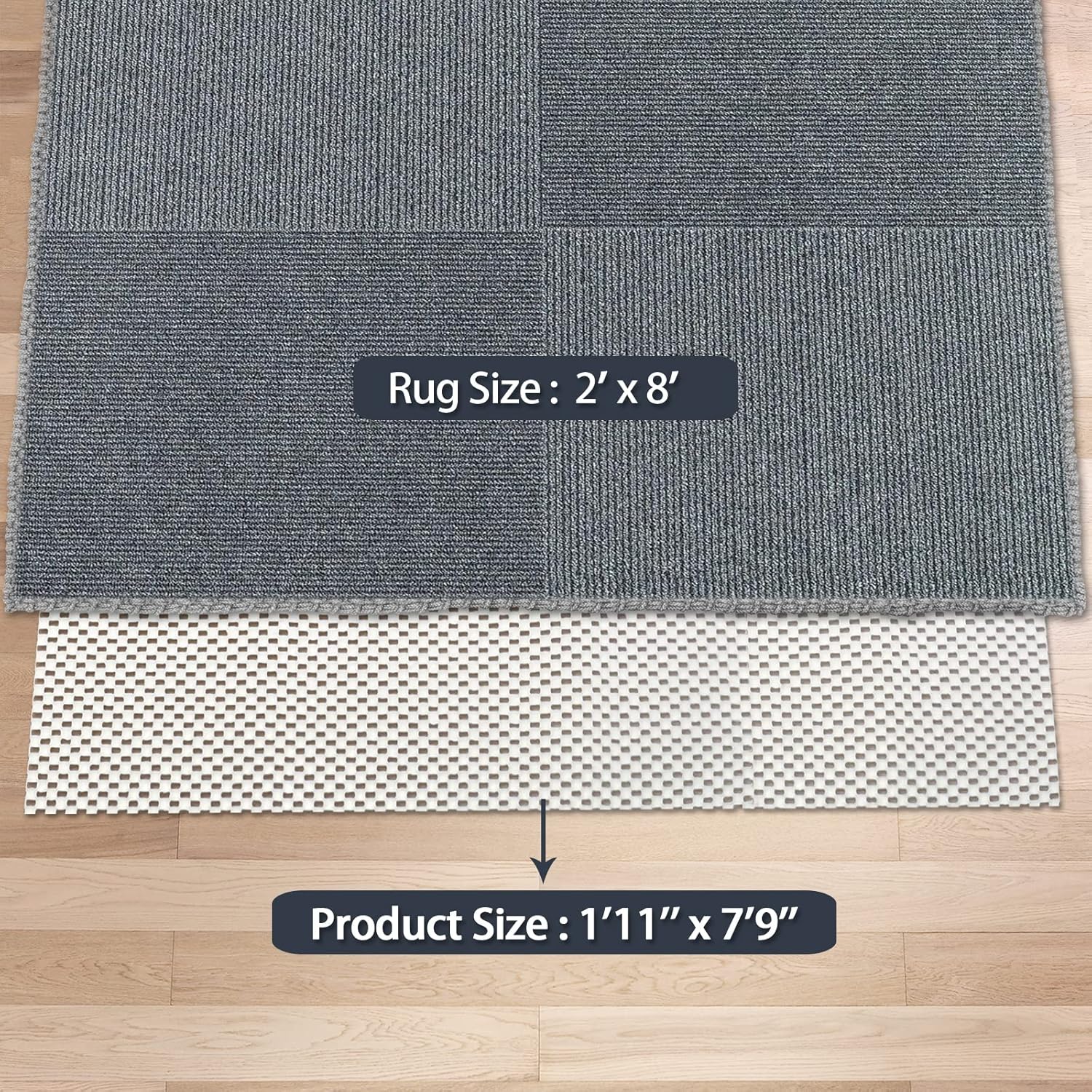 Almohadillas antideslizantes con agarre para alfombra de 2 x 8 pies,