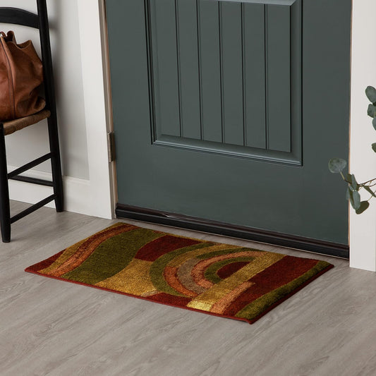 Mohawk Home New Wave Picasso - Alfombra abstracta de vino, 1 pies 8 pulgadas x...