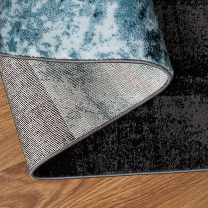 Alfombra de interior suave con diseño abstracto contemporáneo.