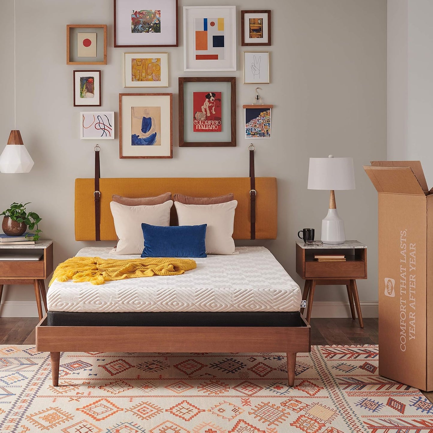 Cama de espuma en una caja, firme
