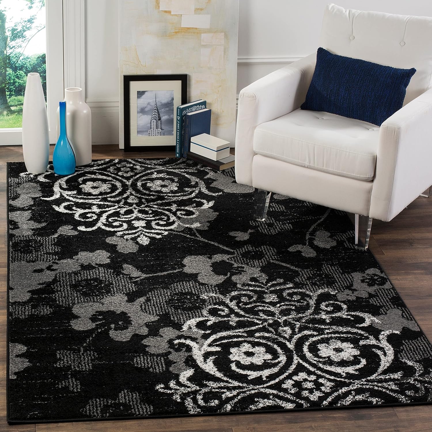 SAFAVIEH - Alfombra Adirondack con diseño floral de damasco desgastado, no...
