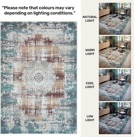 GLN Rugs - Alfombra lavable a máquina para sala de estar, dormitorio, cuarto de...