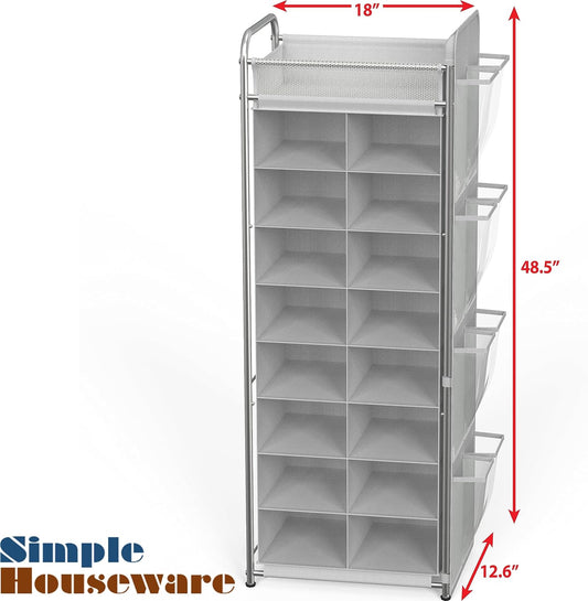 Simple Houseware Soporte para zapatos con bolsillos laterales para colgar ...