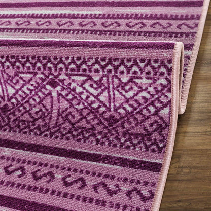 Alfombra de área antideslizante con base de goma, diseño geométrico marroquí de