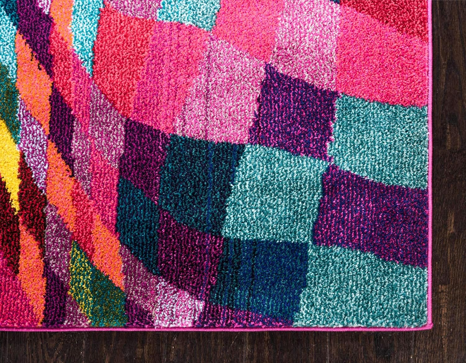 Unique Loom Estrella Collection - Alfombra geométrica, abstracta, colorida,...