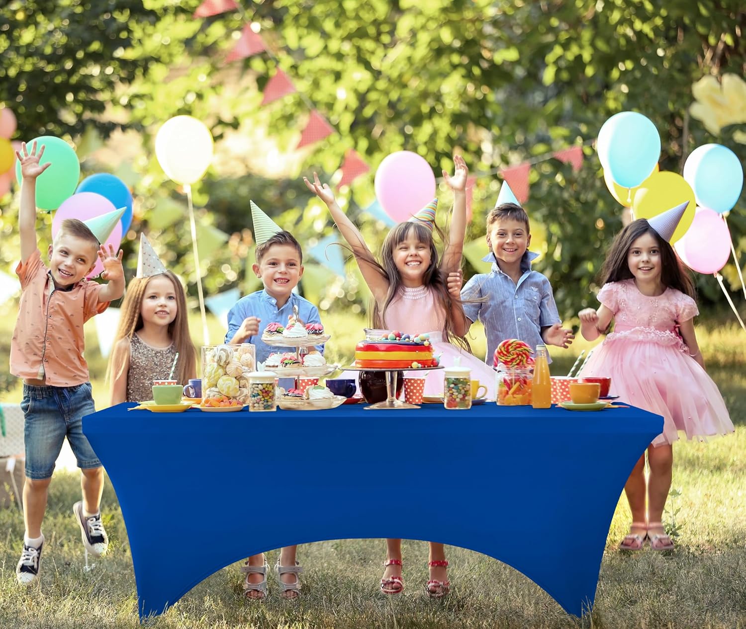 Utopia Kitchen Mantel rectangular de elastano de 6 pies 1 paquete, azul rey...