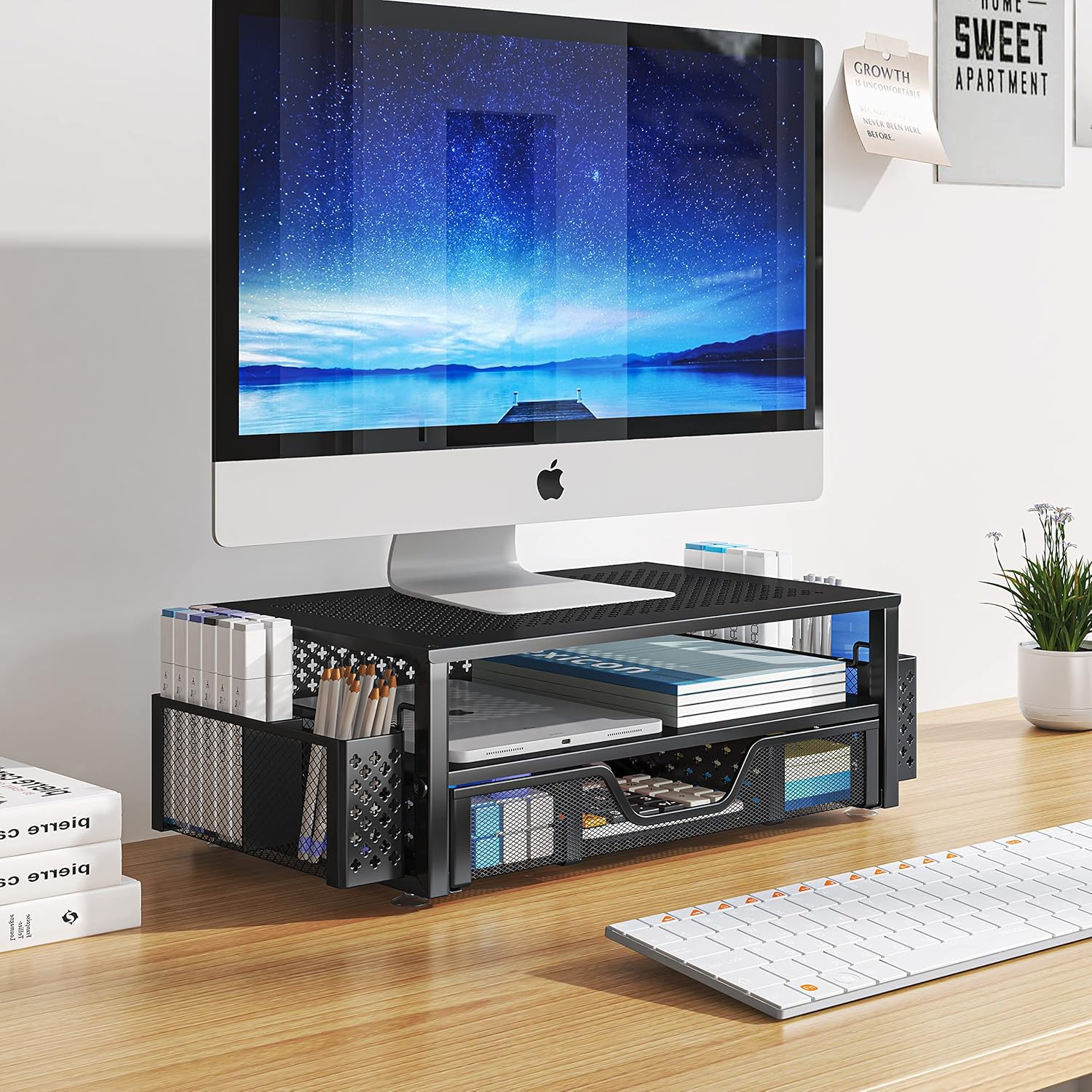 Simple Trending Soporte de monitor de metal de 2 niveles para monitor y...