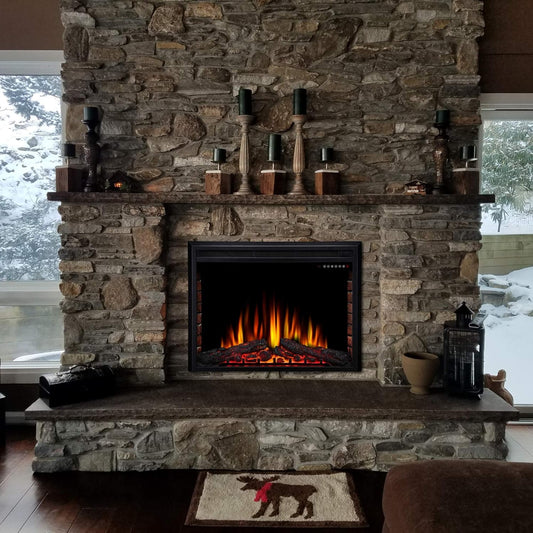 Inserto de chimenea eléctrica de 36 pulgadas, calentador de chimenea eléctrico